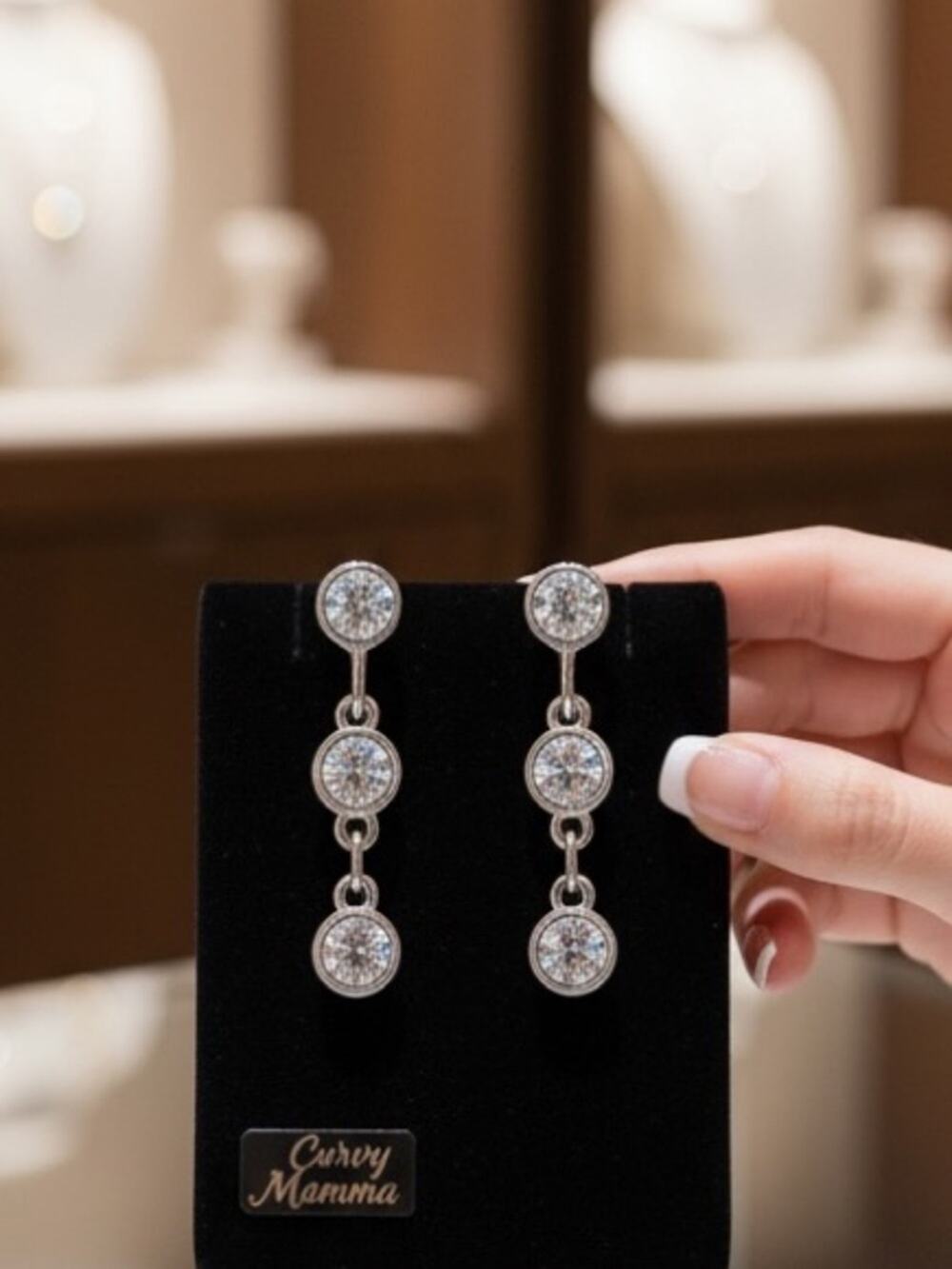 925 Silver Moissanite Mini Drop Earrings